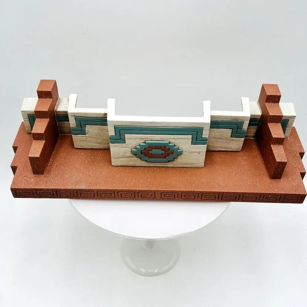 Vtg 7pc Burwood Aztec Mirror Shelf Southwest Home Interiors Wall Decor